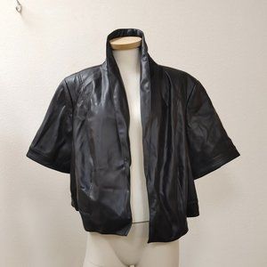 faux leather short sleeve jacket size 24W by SAACMIZRAHILIVE SPECIAL EDITION NWT